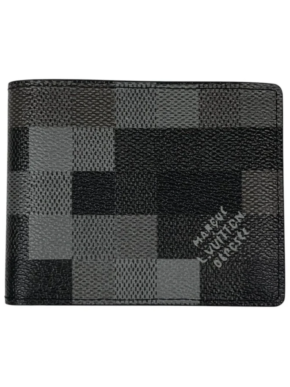 Louis Vuitton Portefeuille Calf Bifold Wallet Damoflage Leather Noir